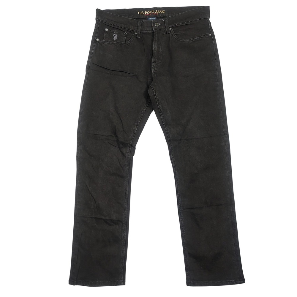 U.S. Polo Assn. Jeans Mens 35x28 Activate Stretch Black Solid